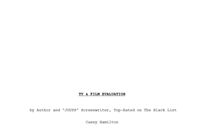 evaluate your TV or film screenplay